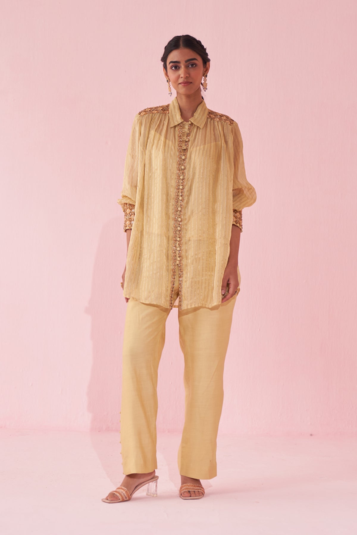 GINA YELLOW SHIRT PANT SET