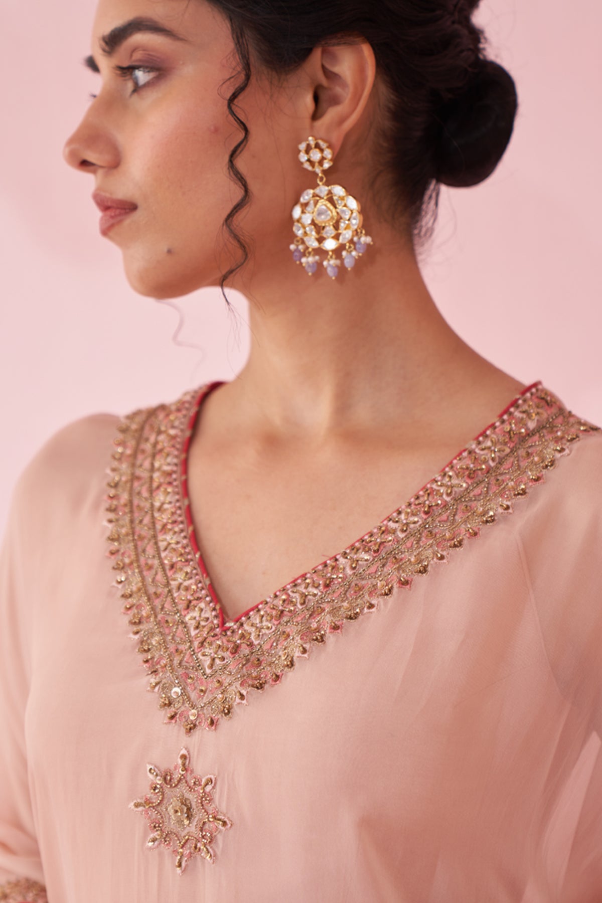 GULBAGH BLUSH PINK KAFTAN SET