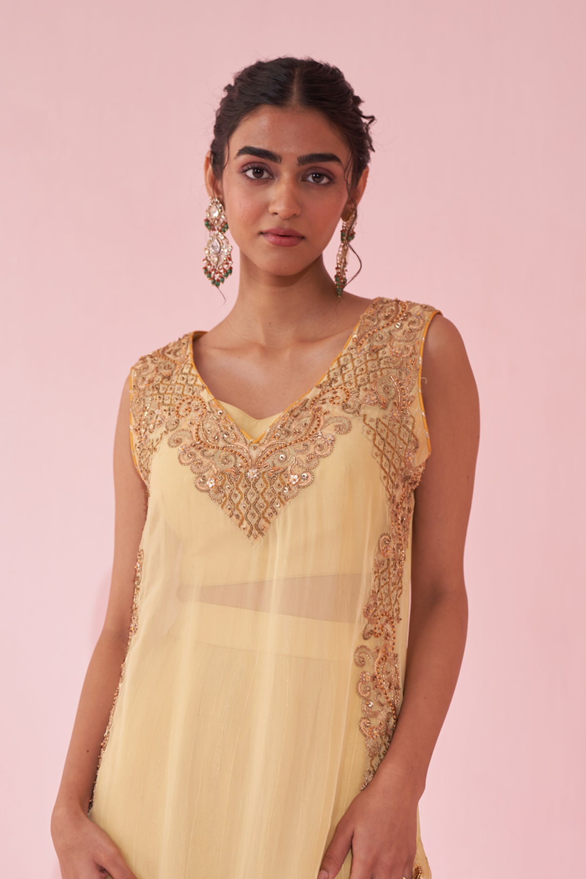 GEETIKA YELLOW SHARARA SET