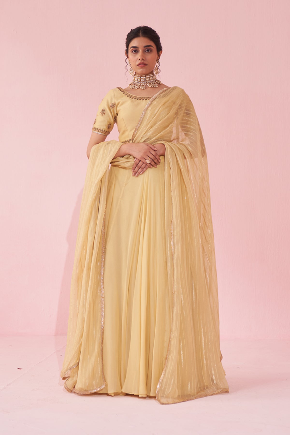 GULKAND YELLOW LEHENGA SET