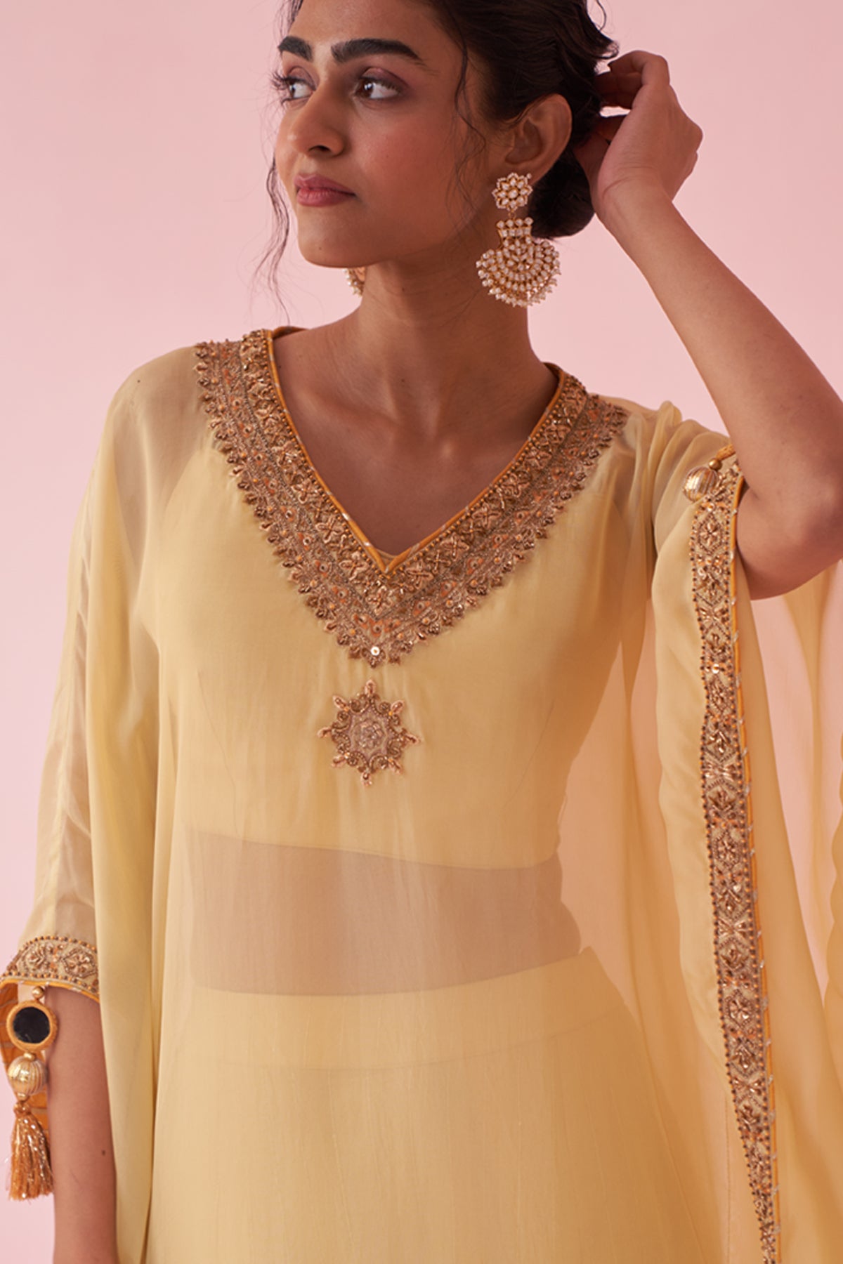 GULBAGH YELLOW KAFTAN SET