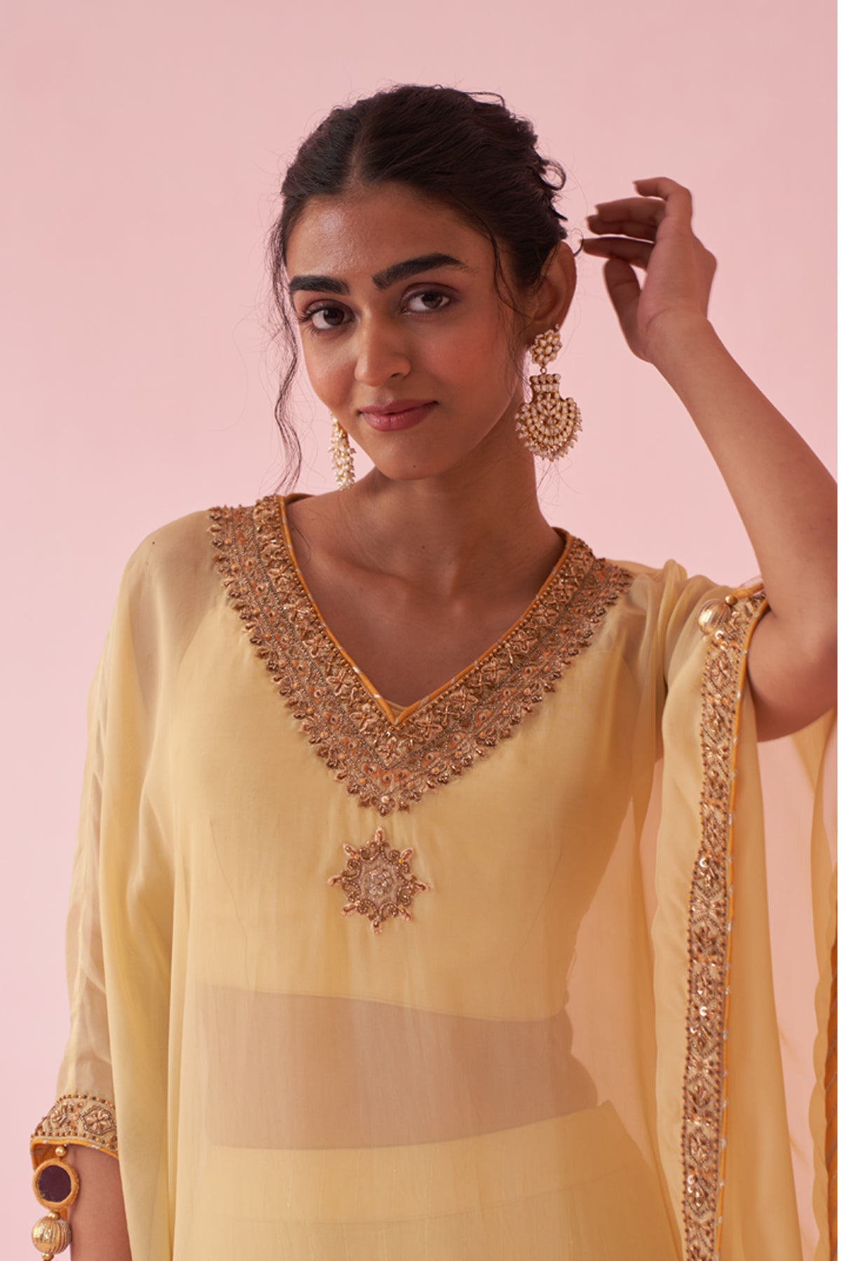 GULBAGH YELLOW KAFTAN SET