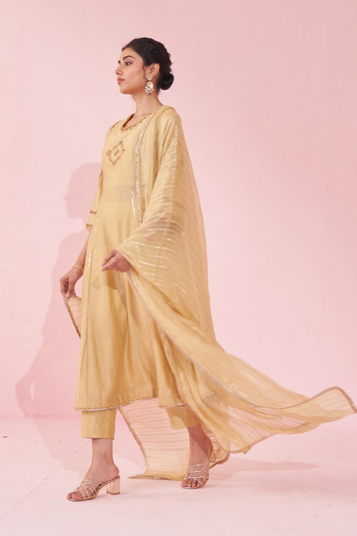 GULZAR YELLOW ANARKALI SET