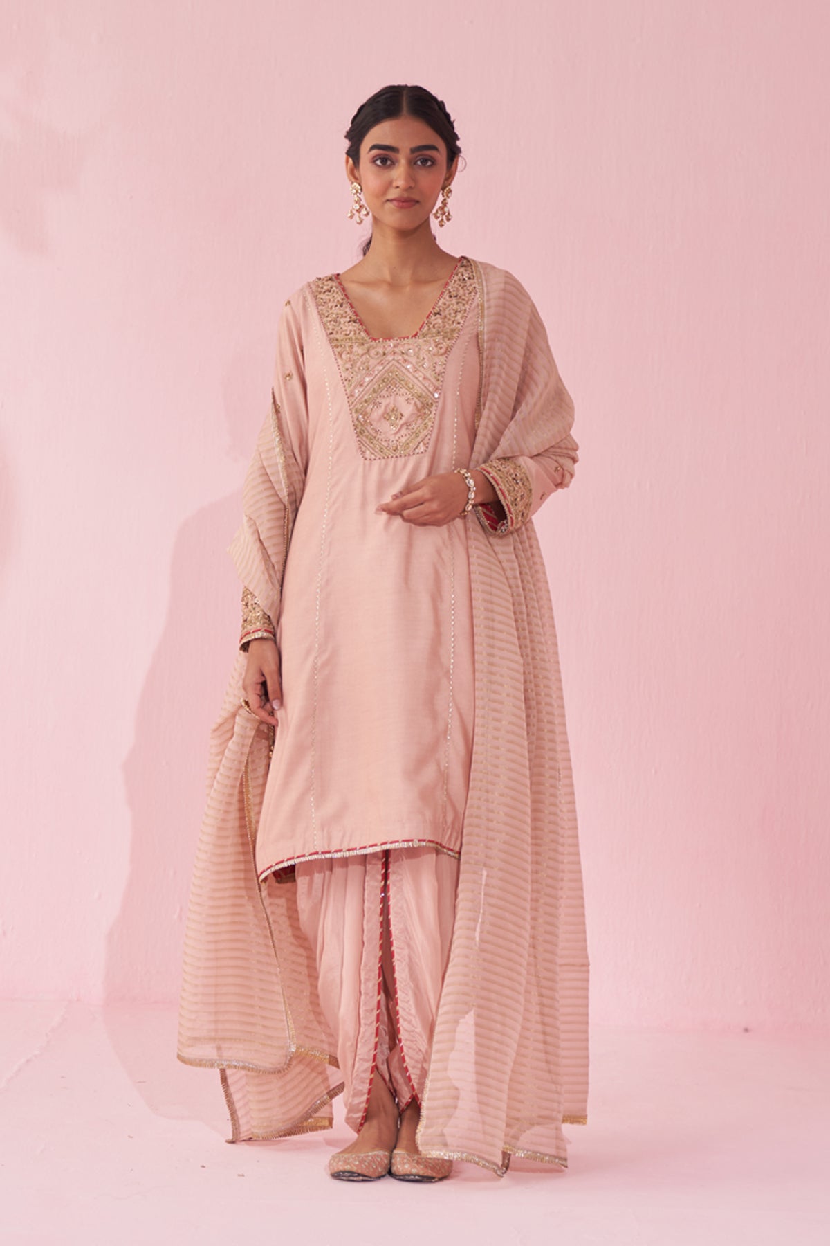 GULNAR BLUSH PINK KURTA SET