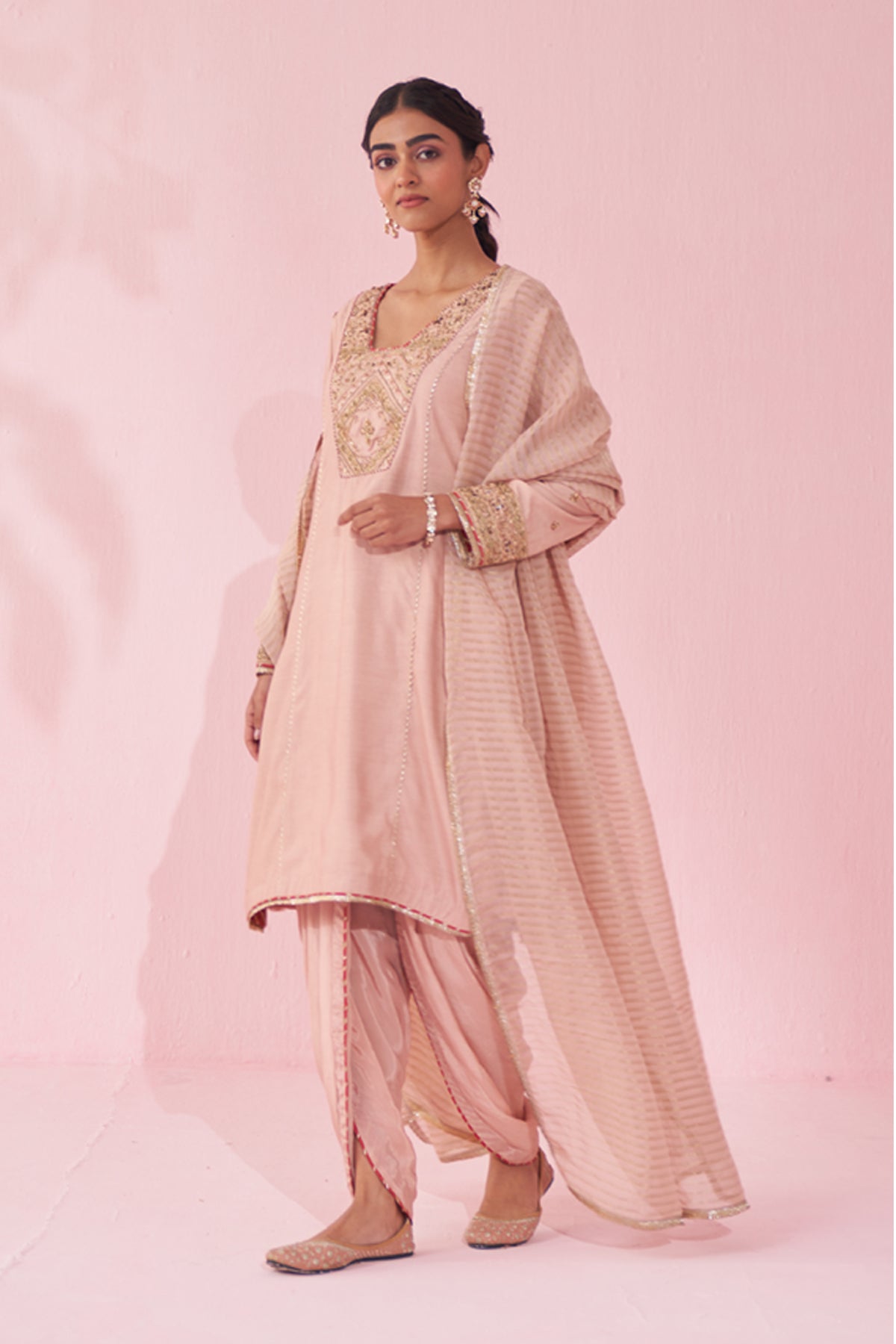 GULNAR BLUSH PINK KURTA SET