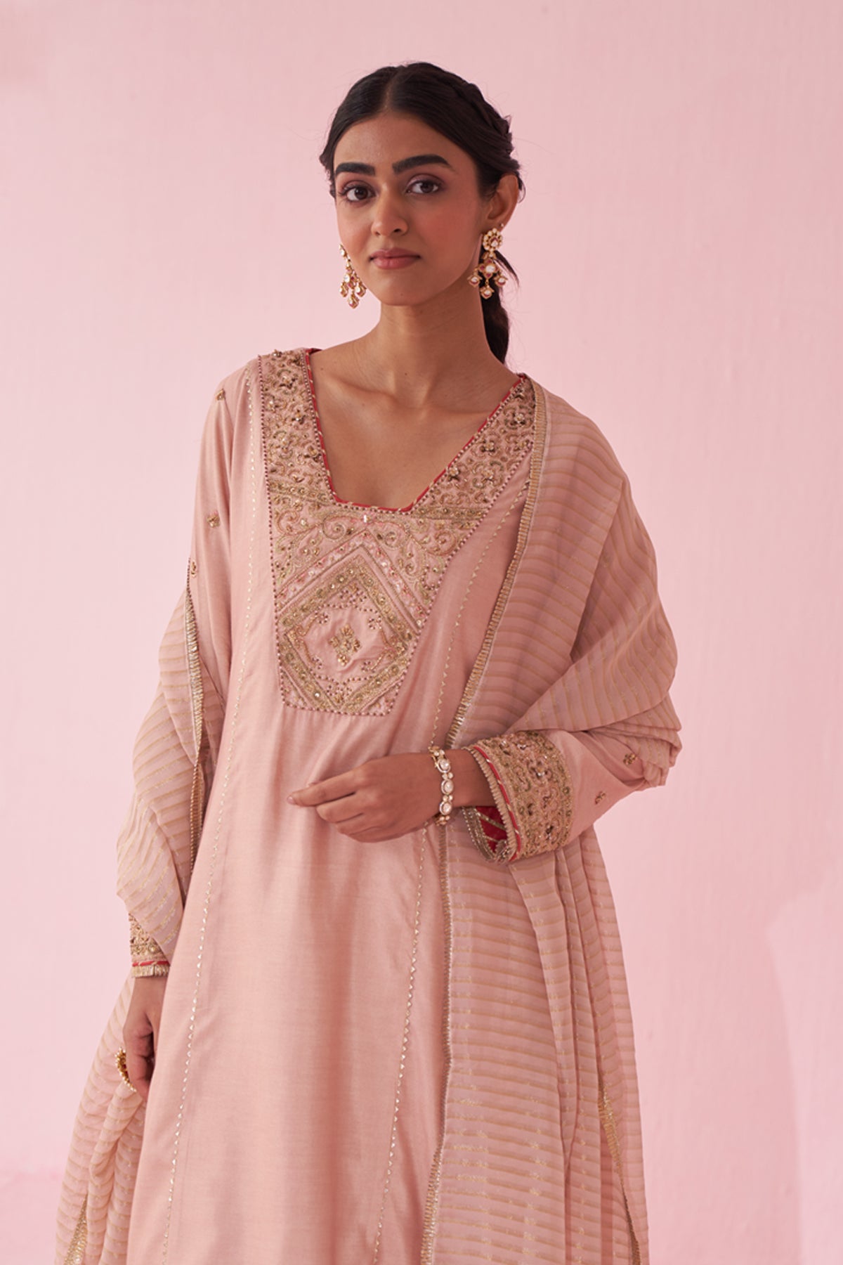 GULNAR BLUSH PINK KURTA SET