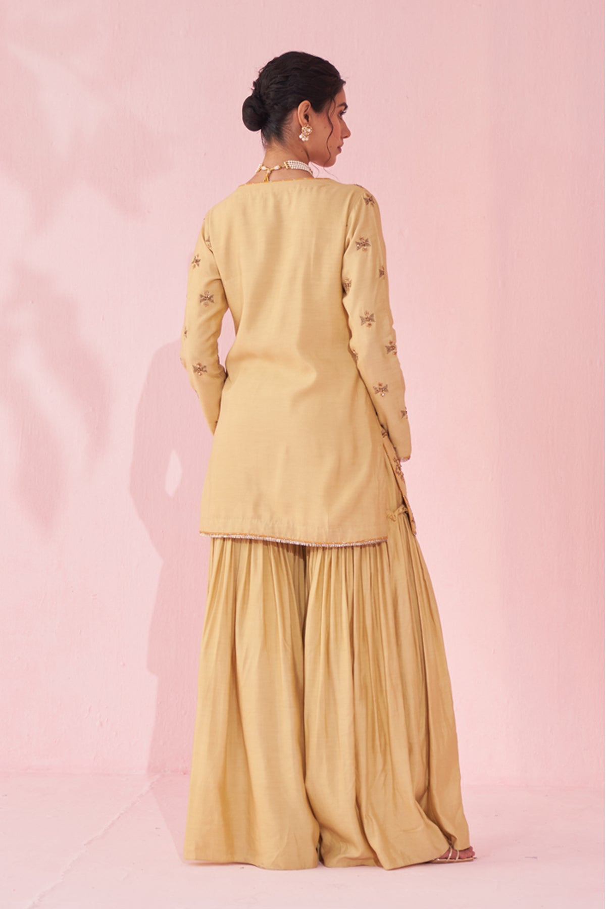 GAZAL YELLOW SHARARA SET