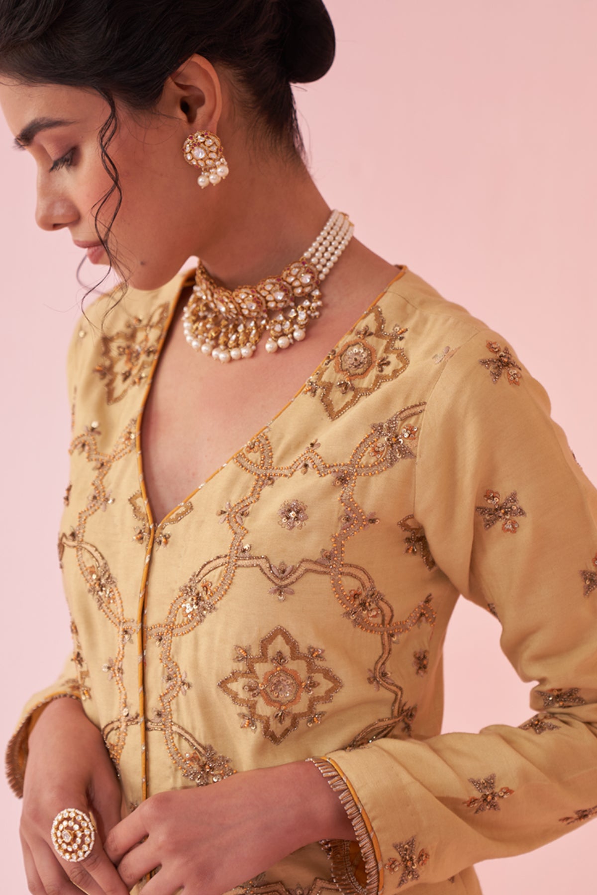 GAZAL YELLOW SHARARA SET