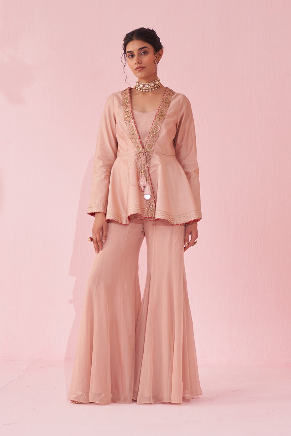 GUNGUN BLUSH PINK SHARARA SET