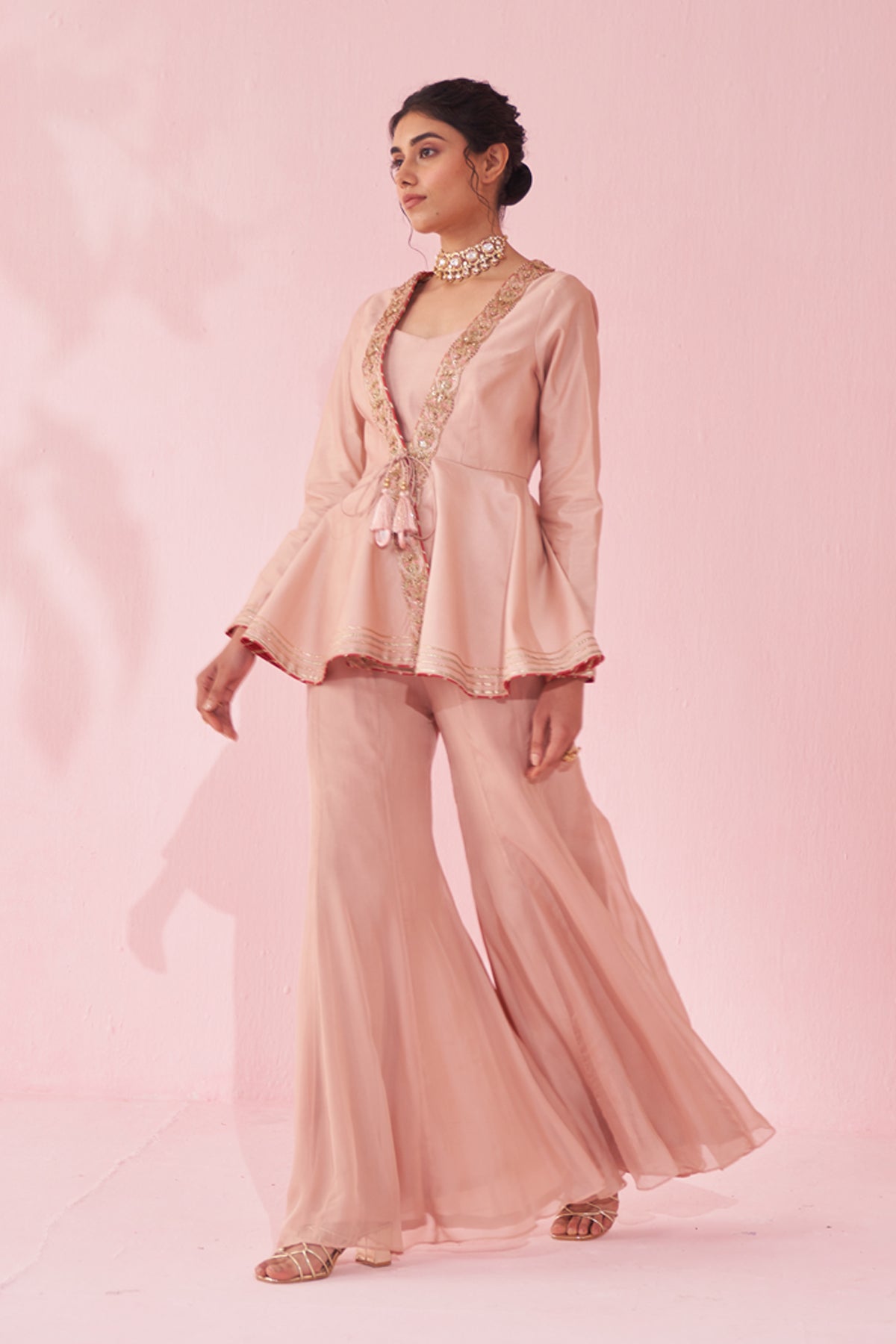 GUNGUN BLUSH PINK SHARARA SET