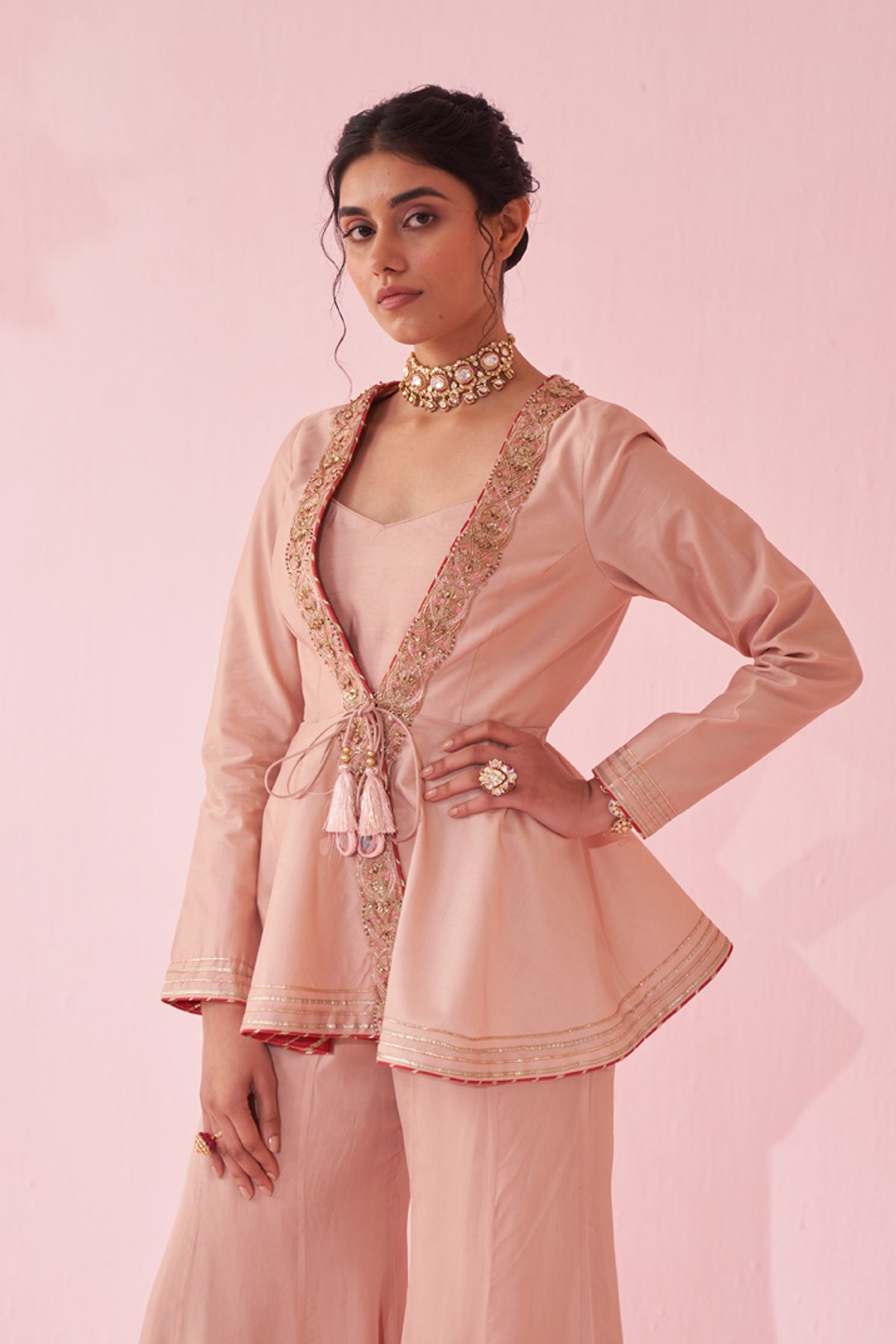 GUNGUN BLUSH PINK SHARARA SET