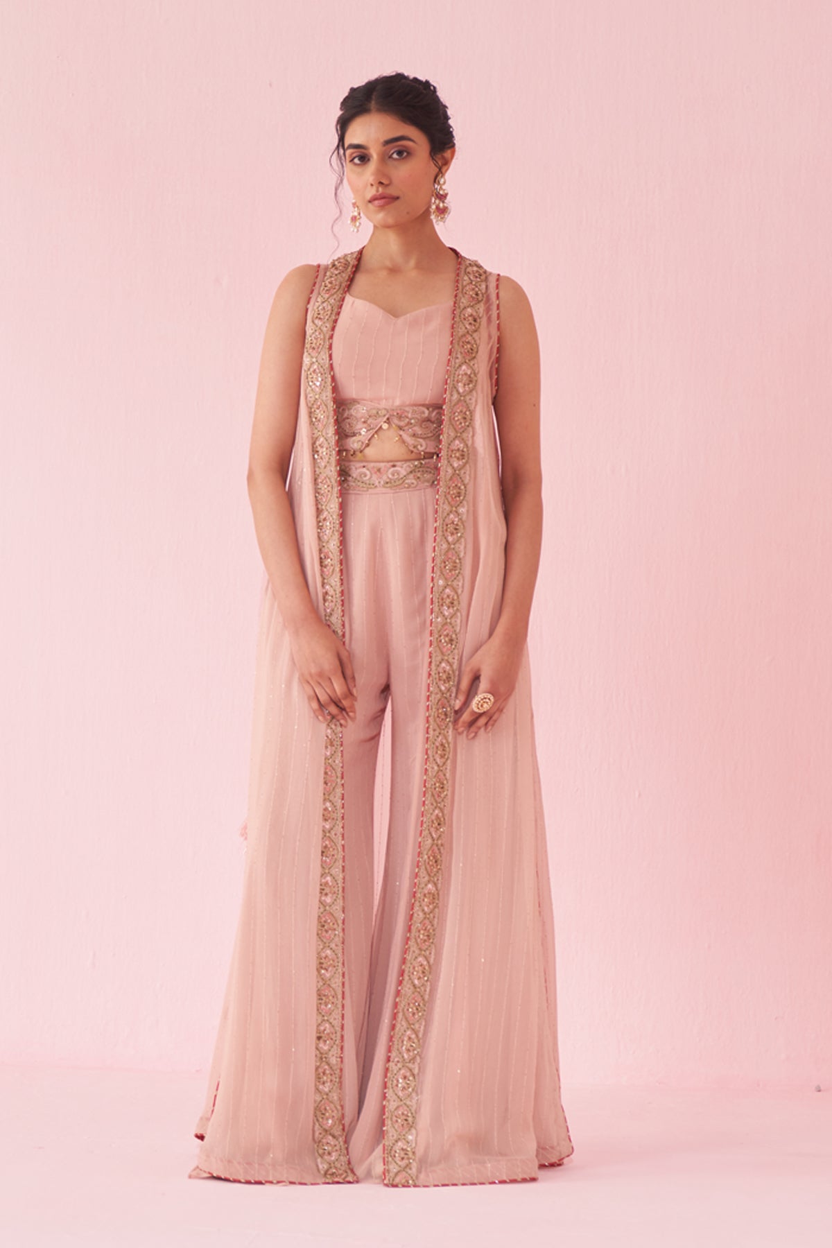 GHUNEHA BLUSH PINK SHARARA SET