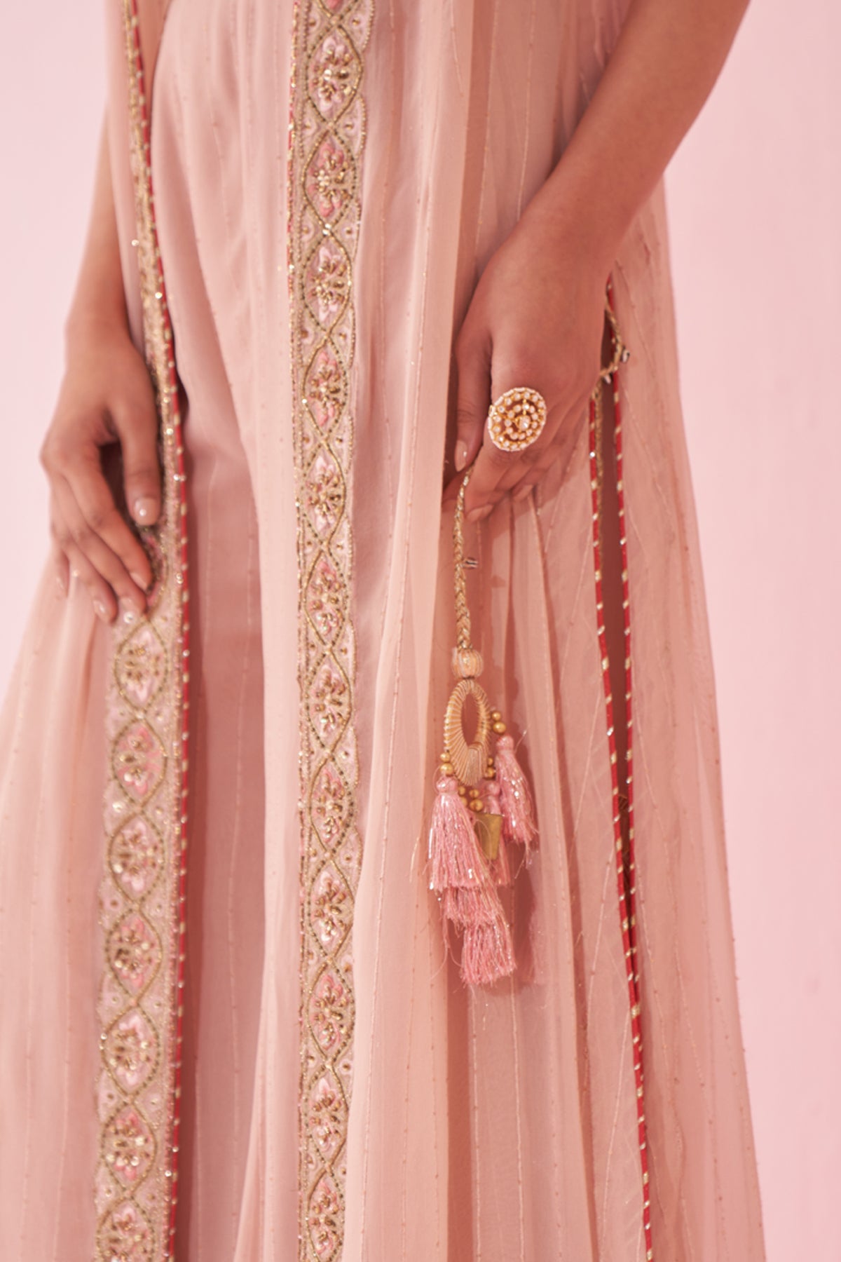 GHUNEHA BLUSH PINK SHARARA SET