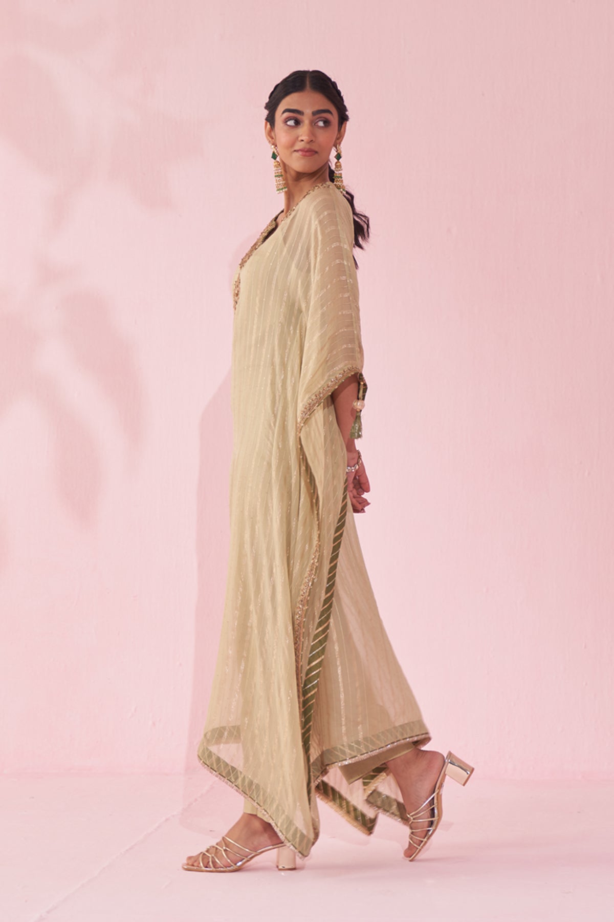 GULZAAR GREEN KAFTAN SET