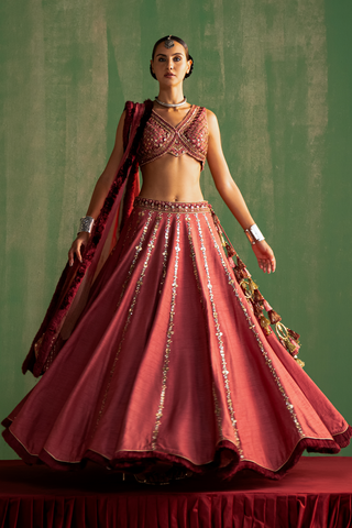 RASIKA MAUVE PINK LEHENGA SET