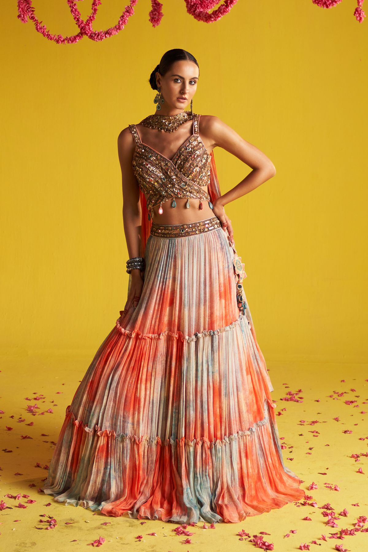 SHAGUN MULTI COLOR LEHENGA SET