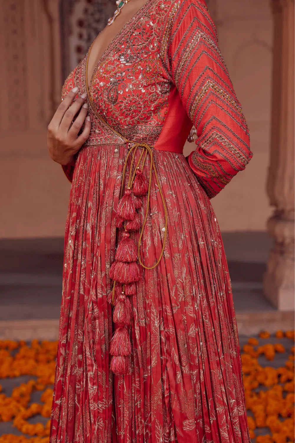 Angrakha style anarkali best sale