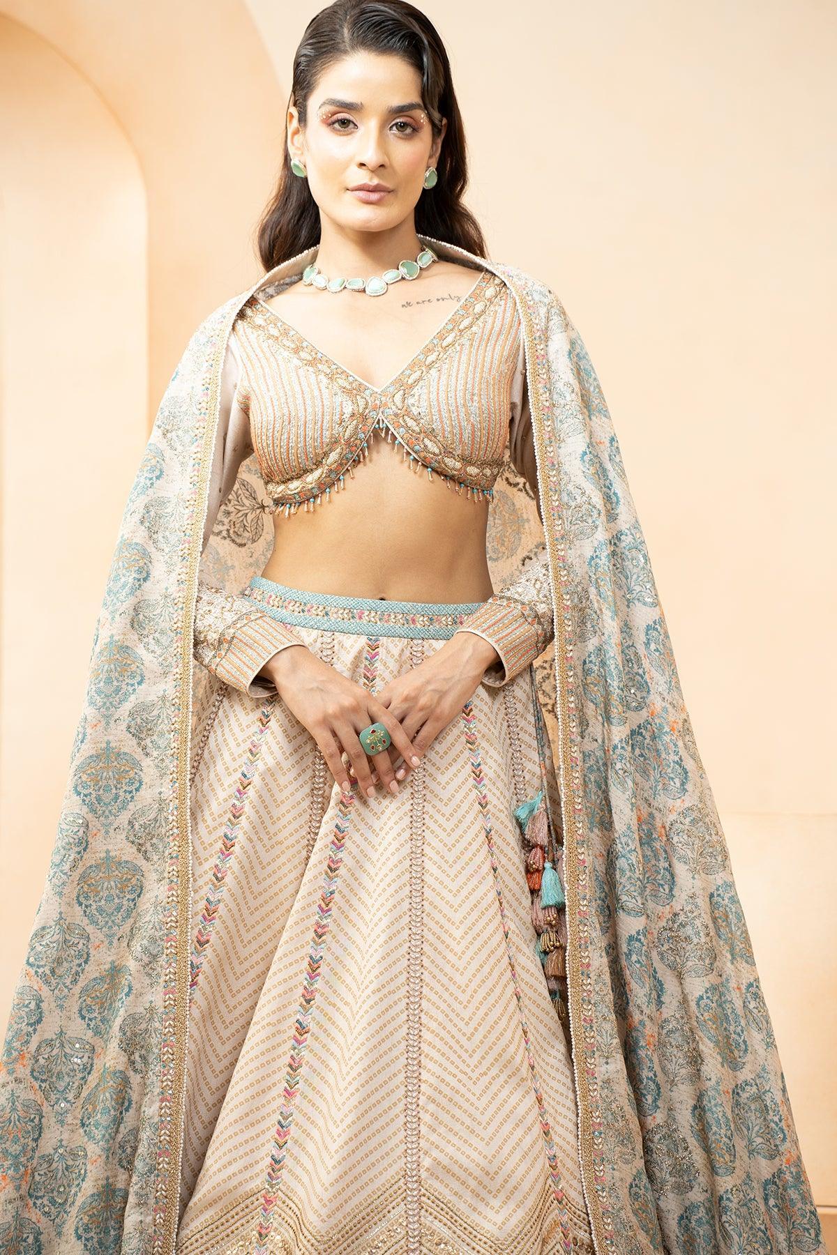 Cherry Jain in Zahra Chanderi Printed Lehenga With Zari Work - Studio Bagechaa