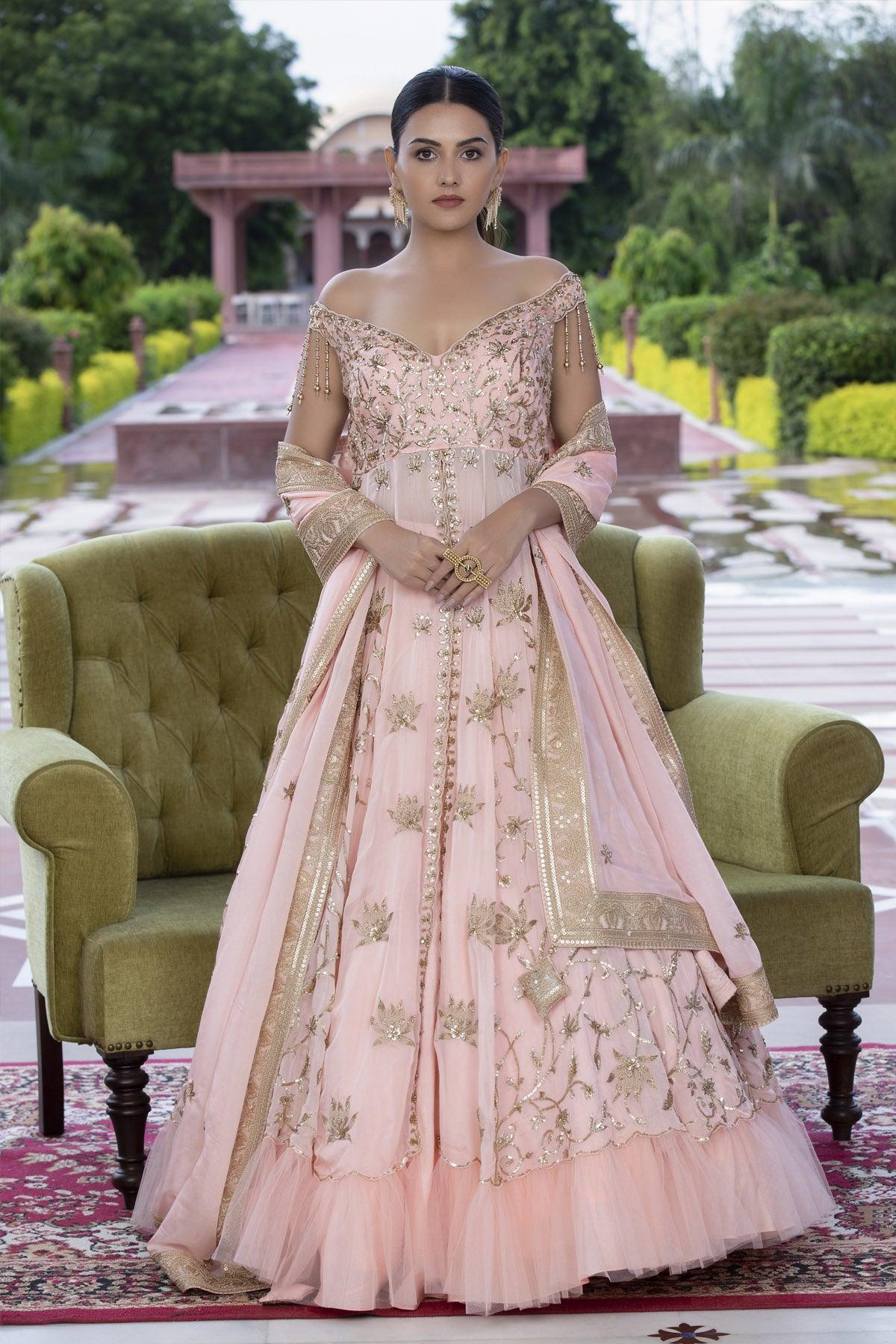 Exquisite Decor of the Romantic Ensemble- Bridal Lehenga – Panache Haute  Couture