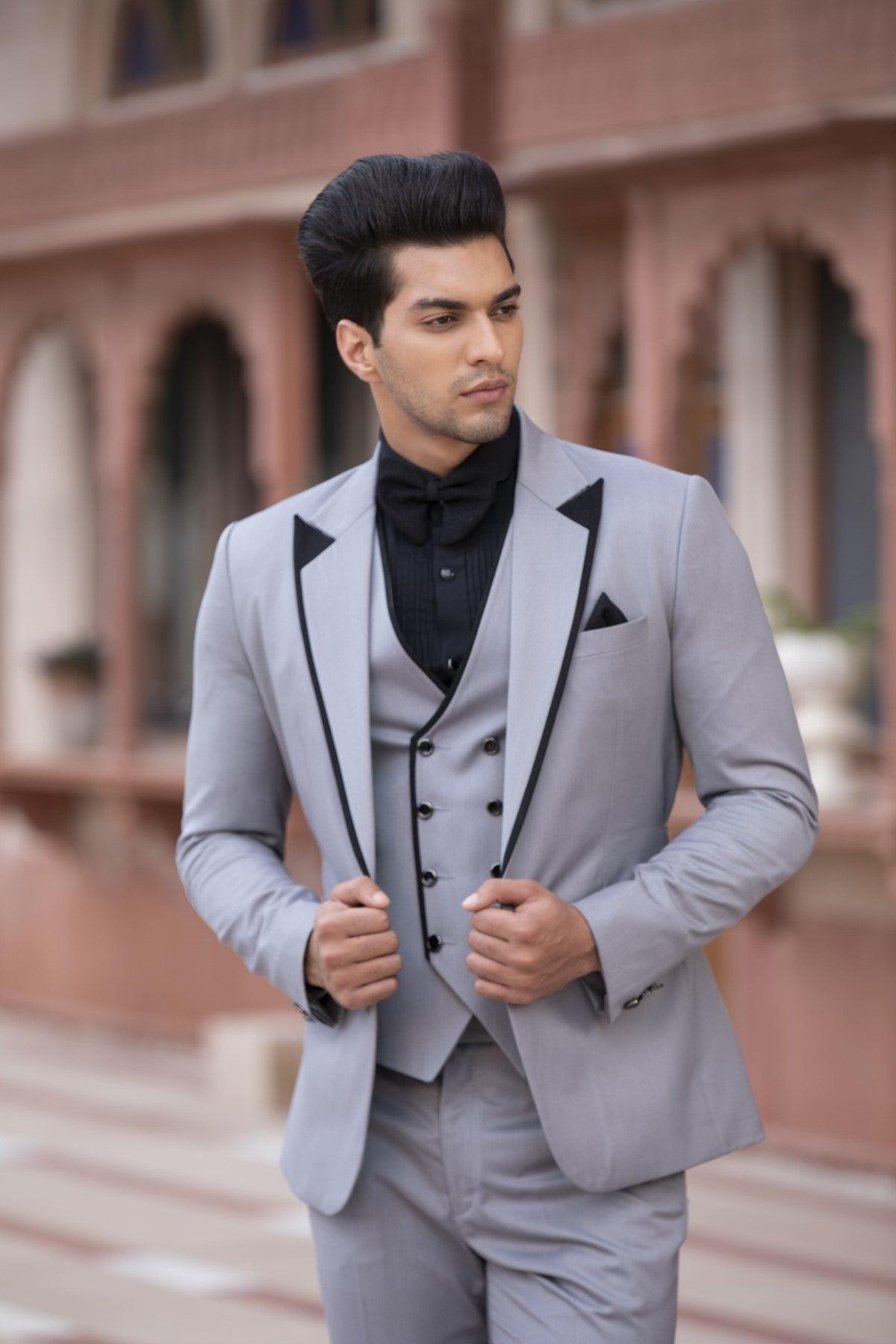 Dark Grey 3-Piece Formal Suit | Timeless Elegance | Ethnic Monarch
