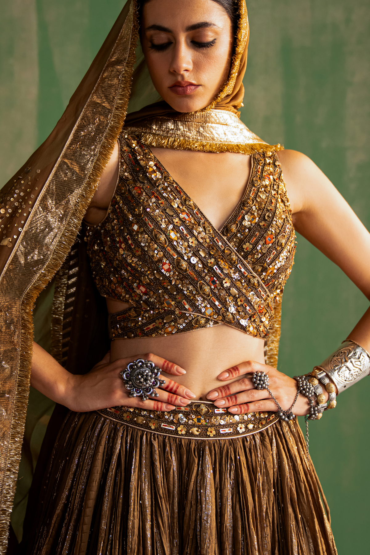 RUCHIKA BROWN LEHENGA SET