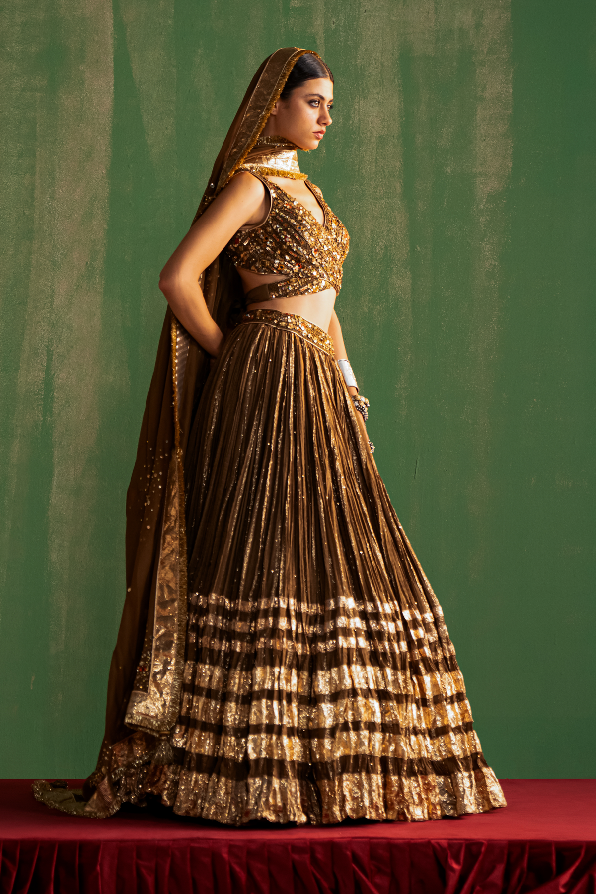 RUCHIKA BROWN LEHENGA SET