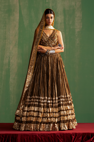 RUCHIKA BROWN LEHENGA SET