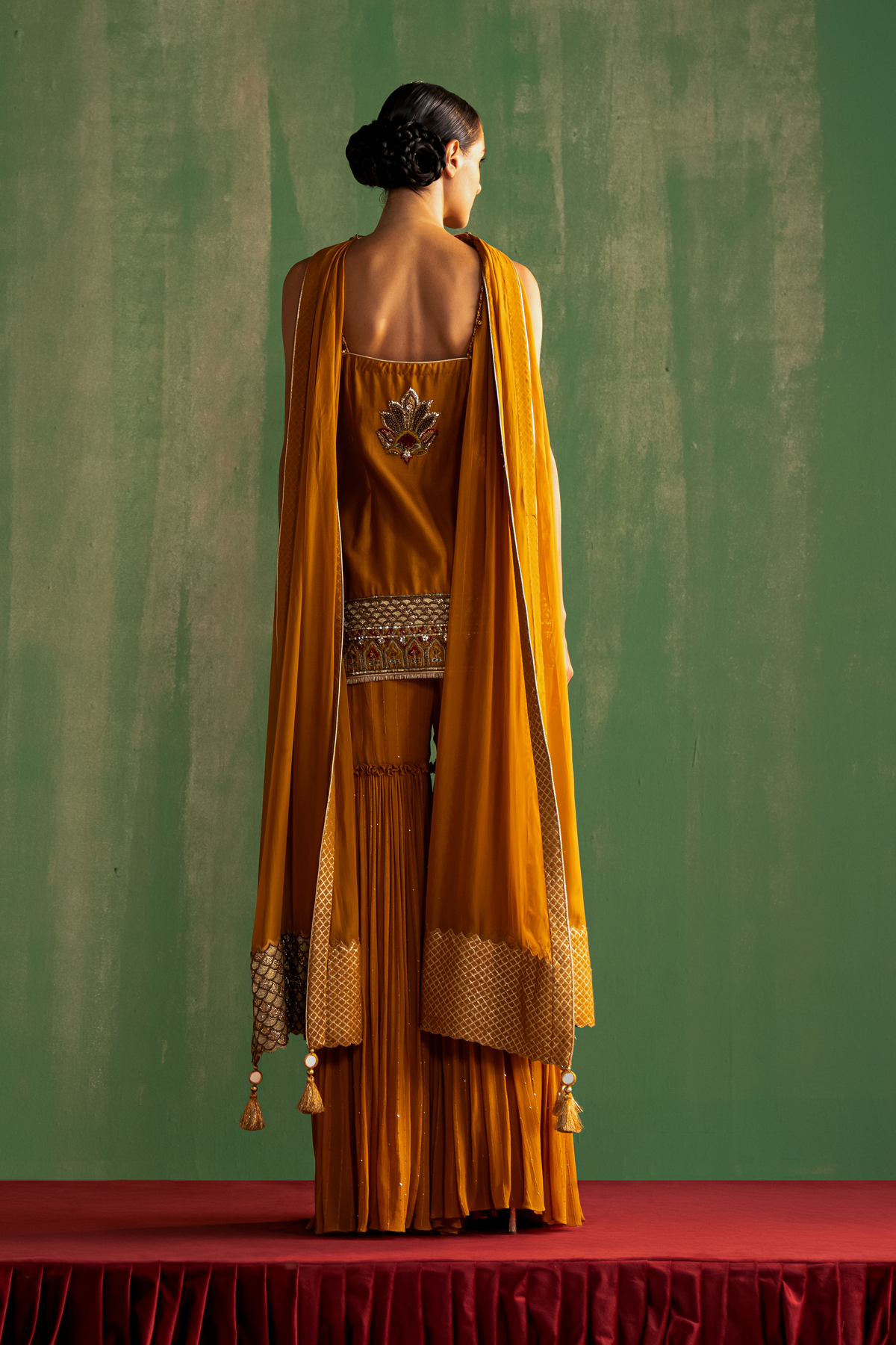 MISHA MUSTARD KURTA SHARARA SET