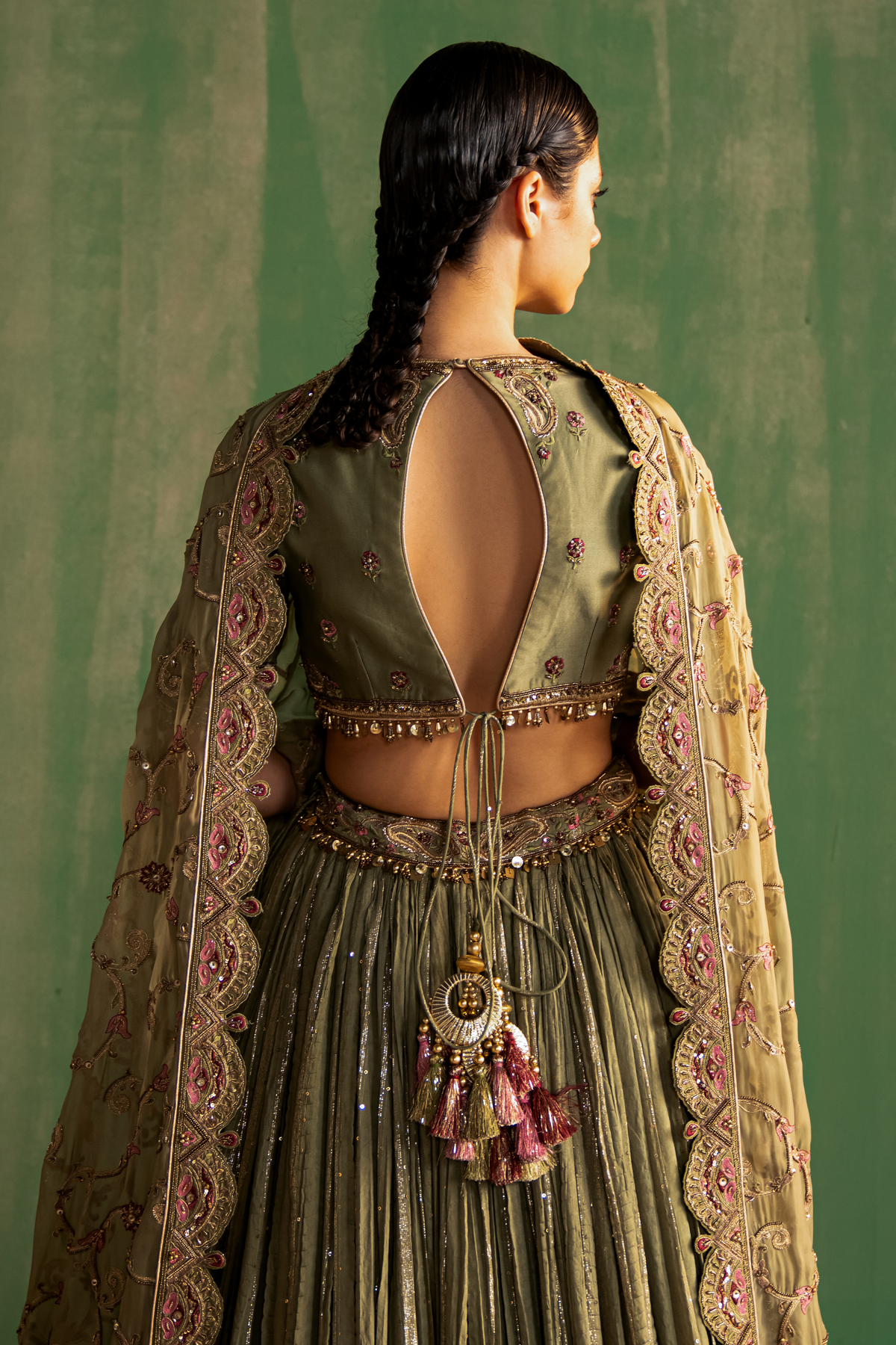 ISHIRA GREEN LEHENGA SET