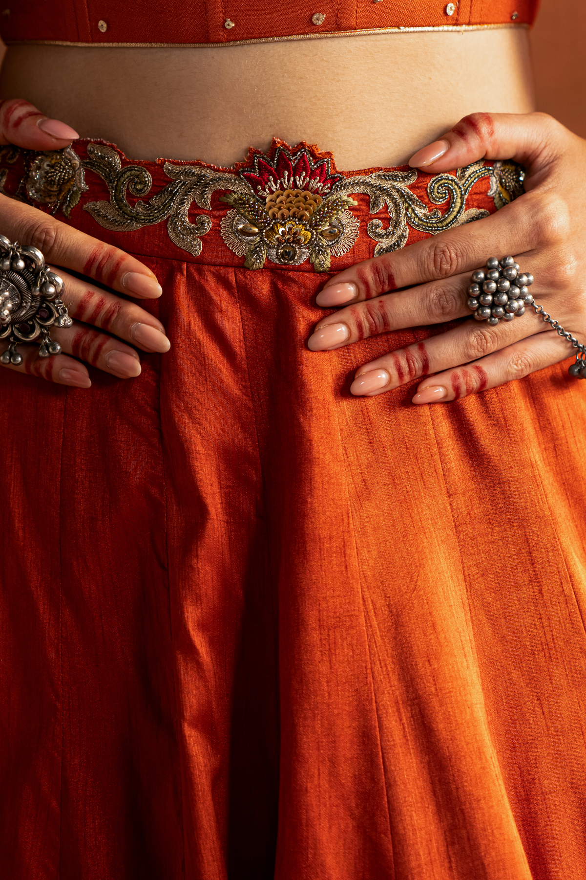 ZAINA RUST LEHENGA SET