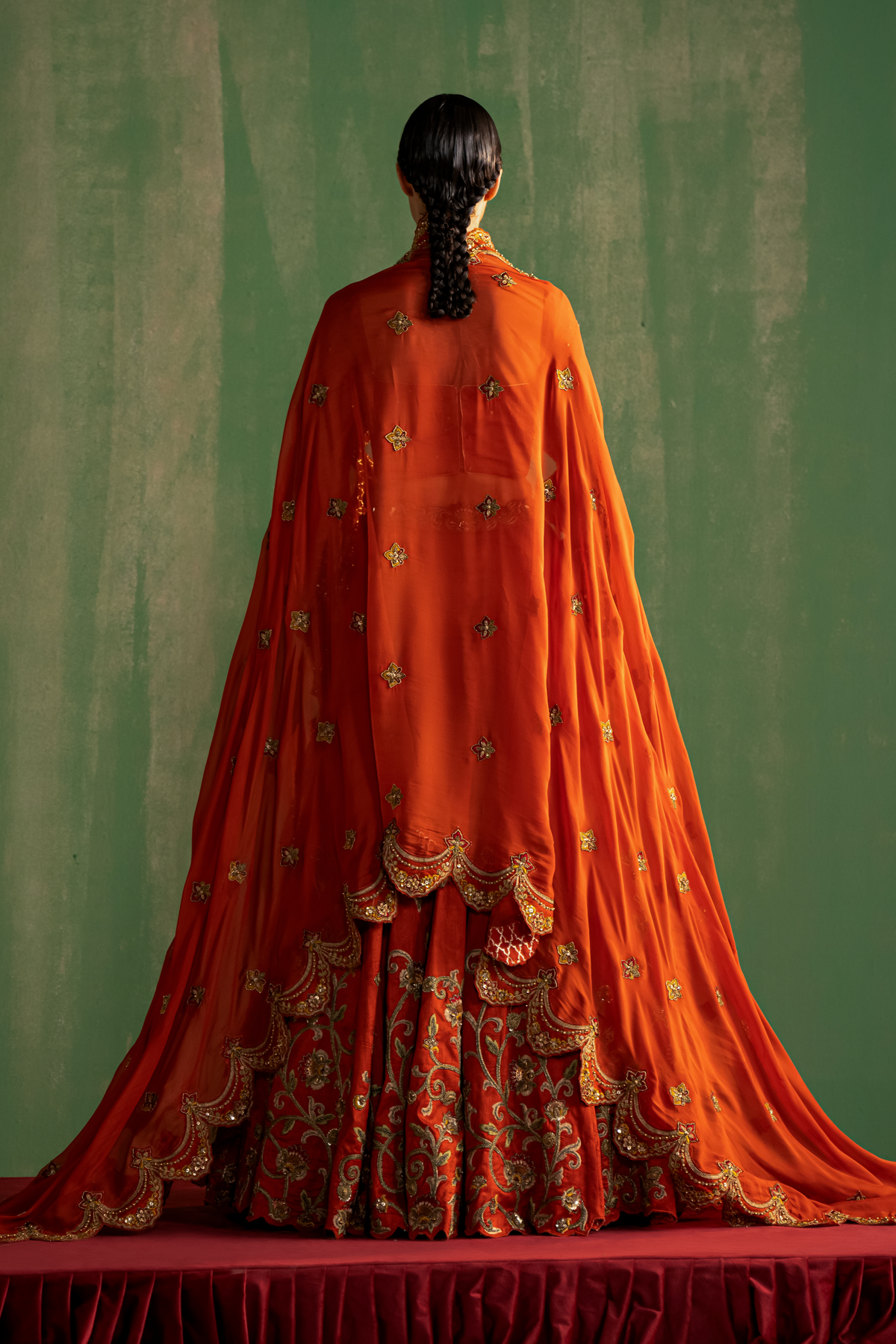 ZAINA RUST LEHENGA SET