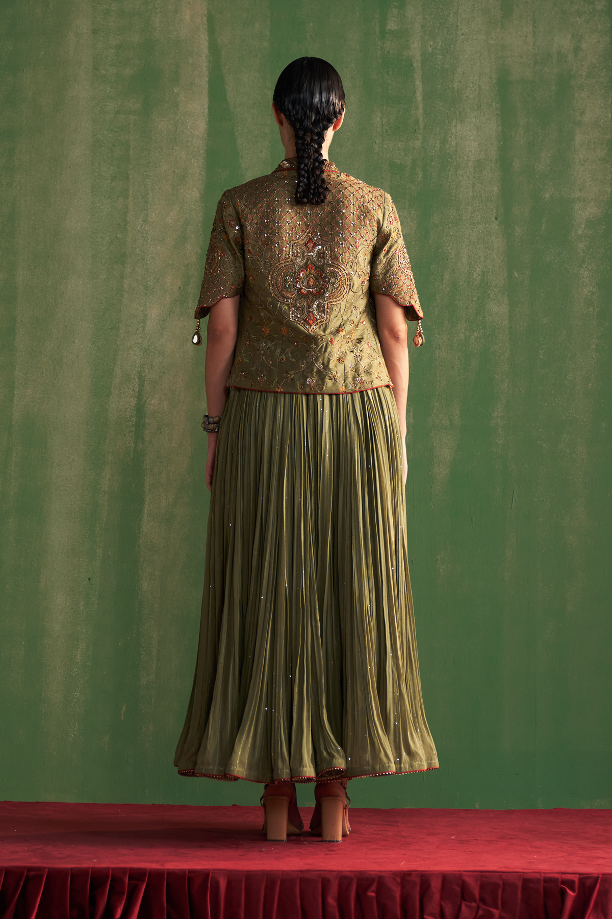 TISHA GREEN ANARKALI SET